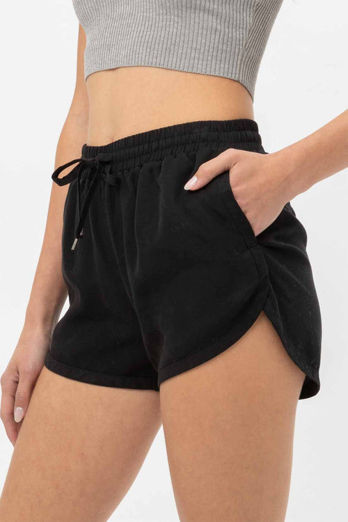 Pamela Black Tencel Shorts side