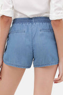 Pamela Blue Tencel Shorts back