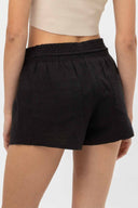 Claire Black Linen Shorts black