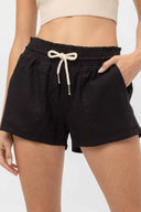 Claire Black Linen Shorts