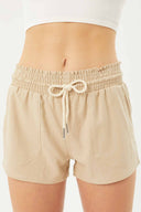 Claire Khaki Linen Shorts