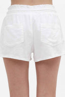 Claire White Linen Shorts back