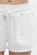 Claire White Linen Shorts detail