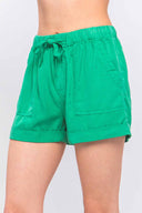 Rita Green Tencel Shorts side