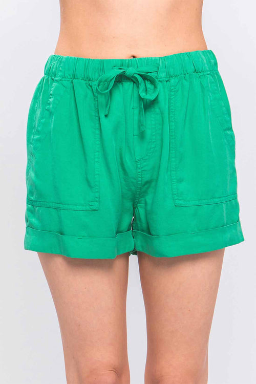 Rita Green Tencel Shorts