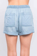 Rita Light Blue Tencel Shorts back