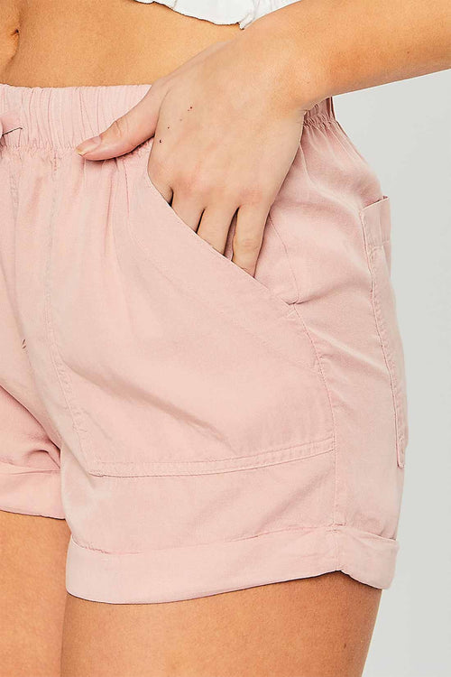 Rita Pink Tencel Shorts detail