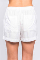 Rita White Tencel Shorts back