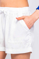 Rita White Tencel Shorts detail