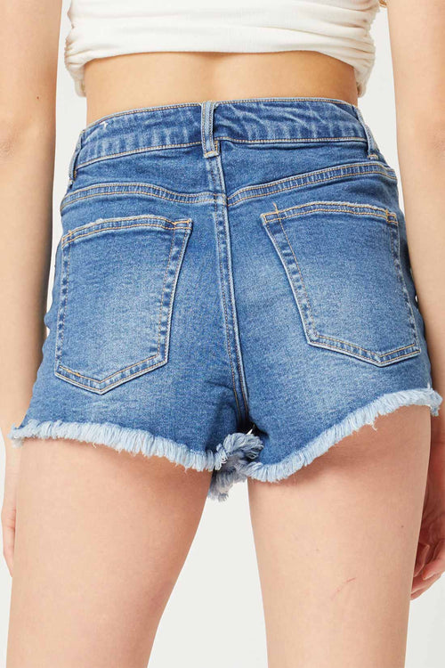 Jess Denim Ripped Shorts back