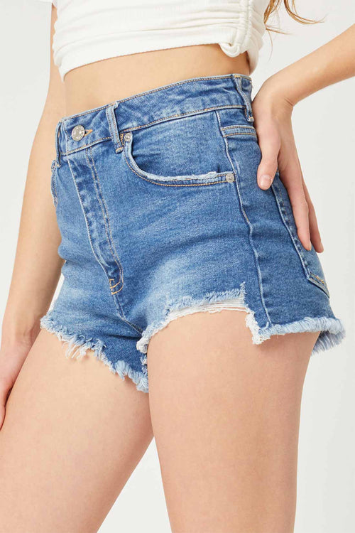 Jess Denim Ripped Shorts side