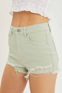 Jess Leaf Ripped Denim Shorts side