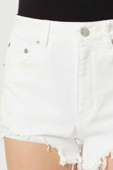 Jess White Ripped Denim Shorts detail