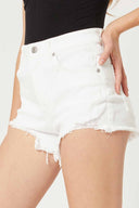 Jess White Ripped Denim Shorts side