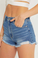 Zoe Denim Frayed Hem Shorts side