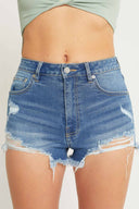 Ale Denim Distressed Hem Shorts