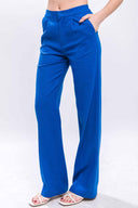 Diana Blue Linen Pants side