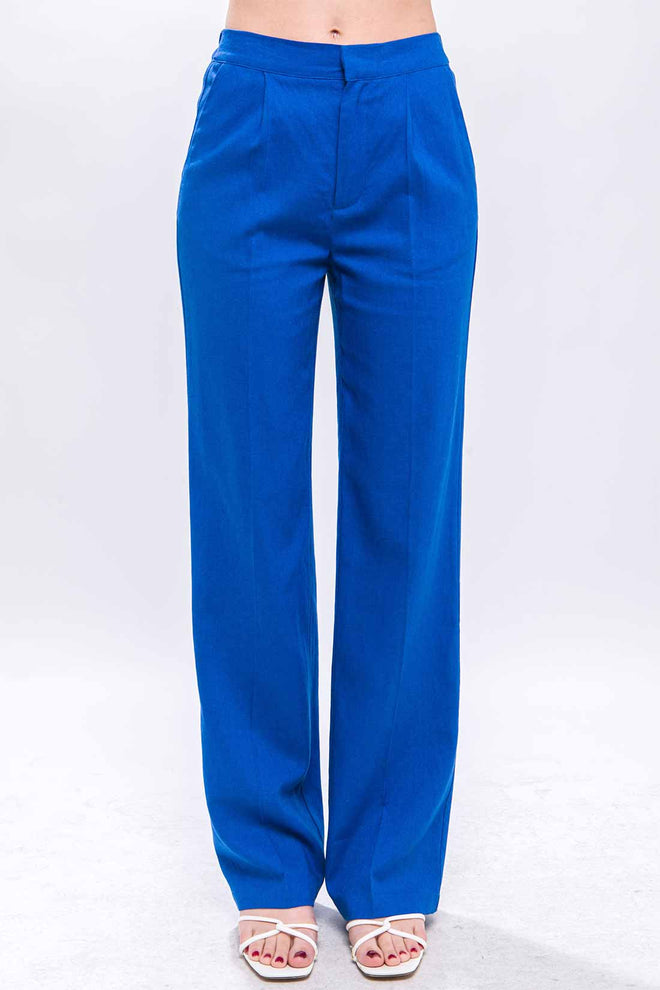 Diana Blue Linen Pants