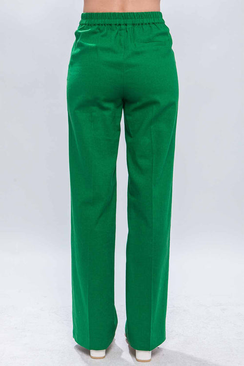 Diana Green Linen Pants back