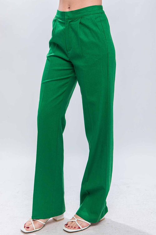 Diana Green Linen Pants side