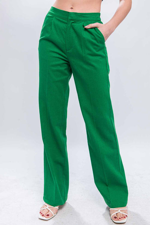 Diana Green Linen Pants