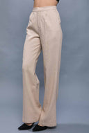 Diana Khaki Linen Pants side