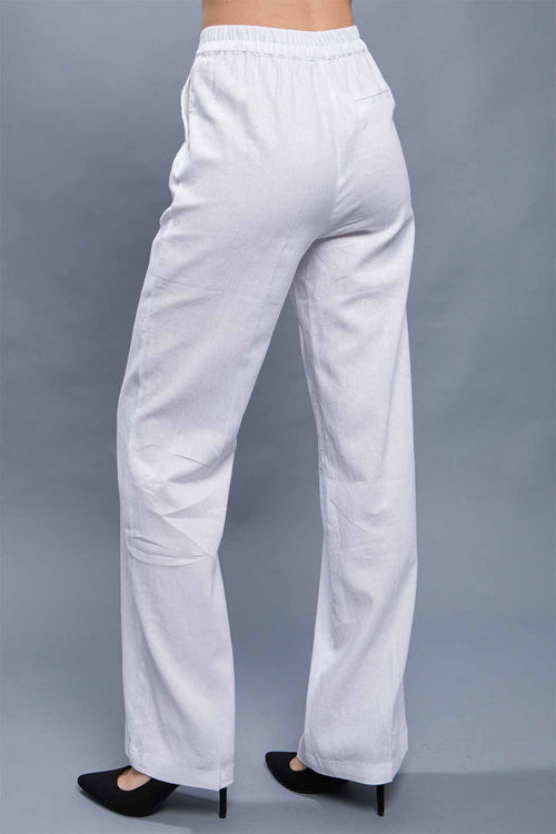 Diana White Linen Pants back