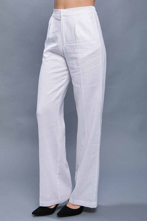 Diana White Linen Pants side