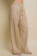 Noemi Khaki Linen Pants side
