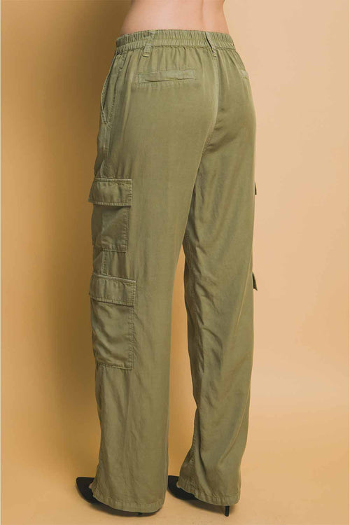 Heidi Olive Tencel Pants back