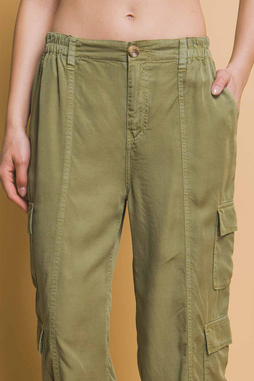 Heidi Olive Tencel Pants detail