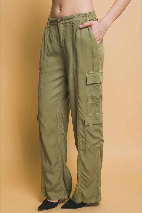 Heidi Olive Tencel Pants side