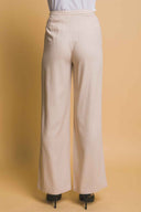 Khaki Linen Pants Set back
