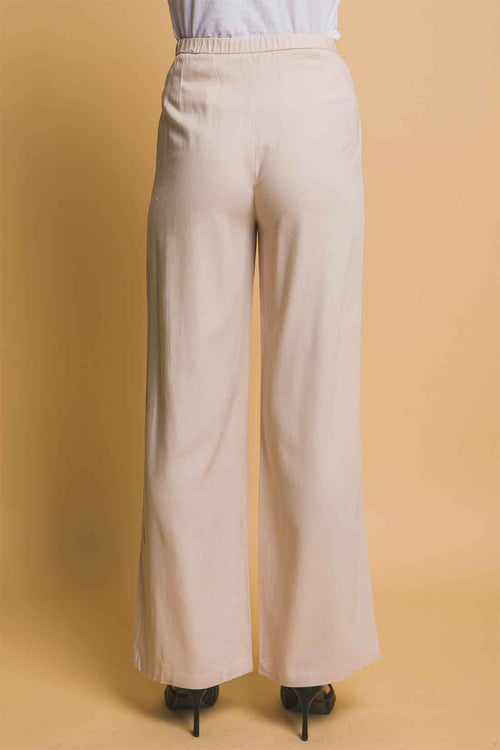 Khaki Linen Pants Set back