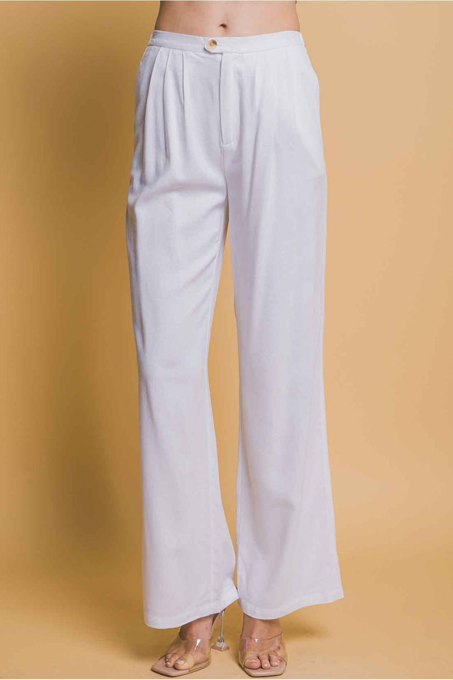 White Linen Pants Set