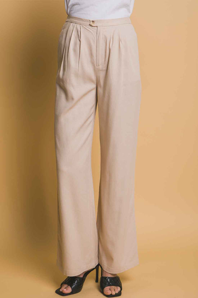 Khaki Linen Pants Set
