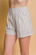 Natural Stripe Vest Shorts Set side