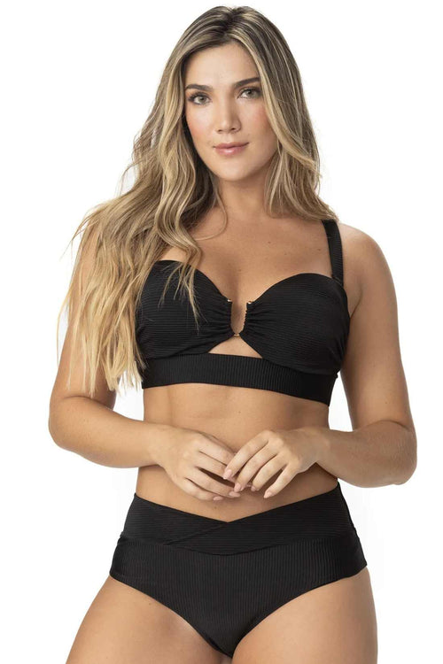Garotas Ciara Black High Waist Bikini Set