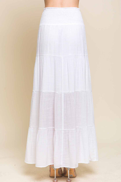 Jenny White Smocked Maxi Skirt back