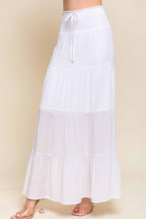 Jenny White Smocked Maxi Skirt side