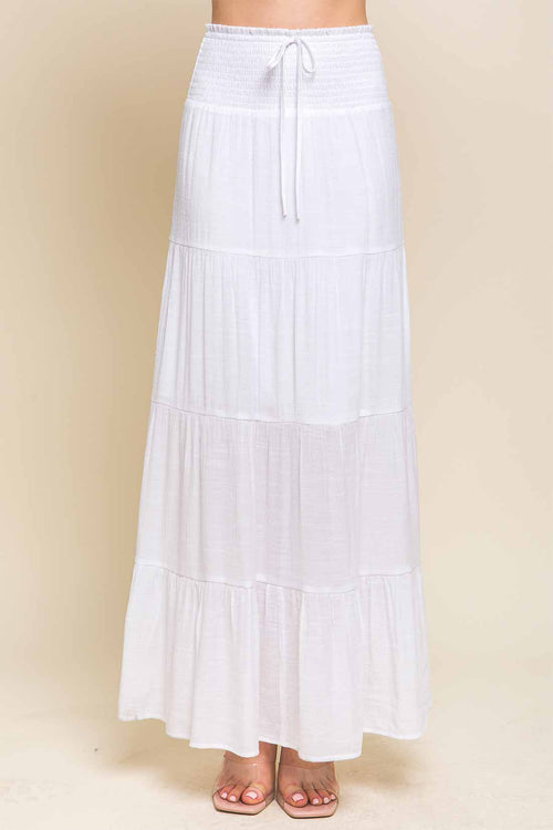 Jenny White Smocked Maxi Skirt