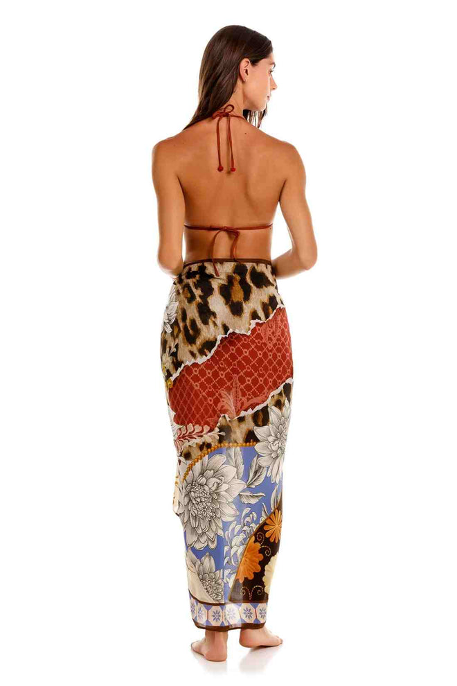 Agua Bendita Marine Quilt Sarong back