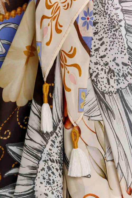 Agua Bendita Marine Quilt Sarong details
