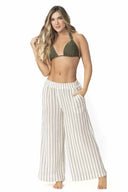 Garotas Ciara Striped Crochet Pants