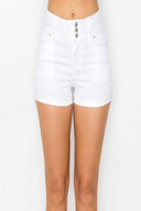 Bibi White Denim Waist Band Shorts