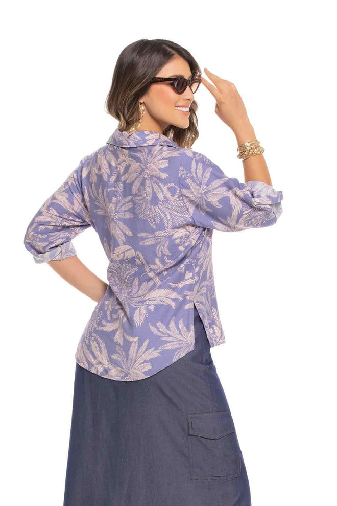 Purple Printed Shirt back