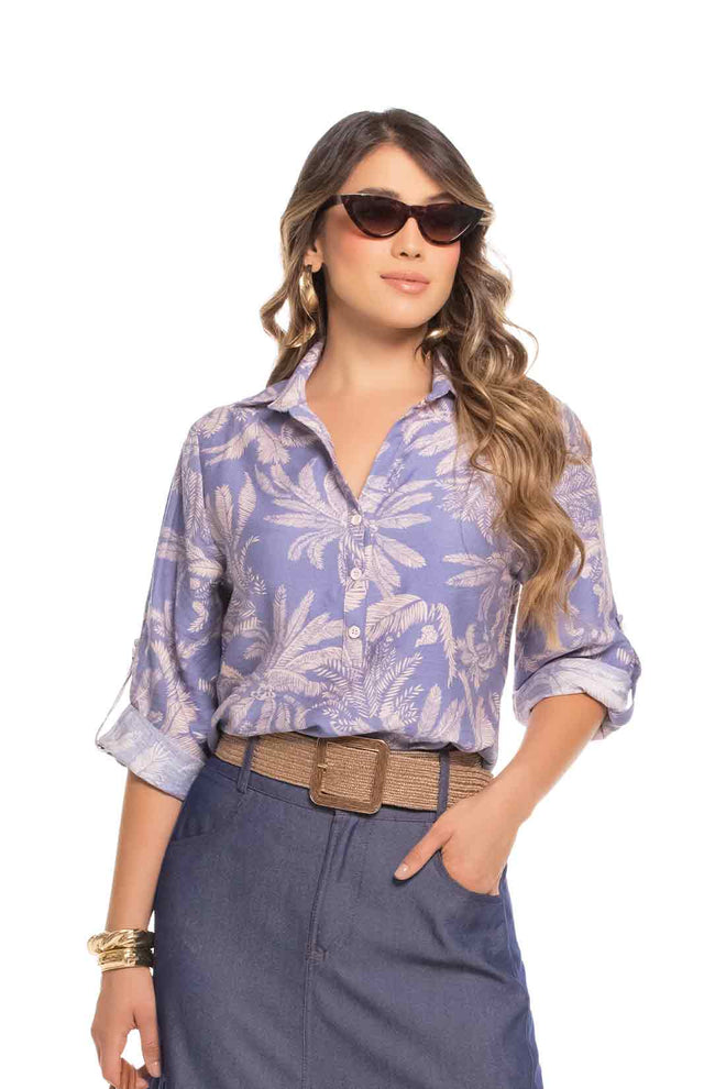 Purple Printed Shirt