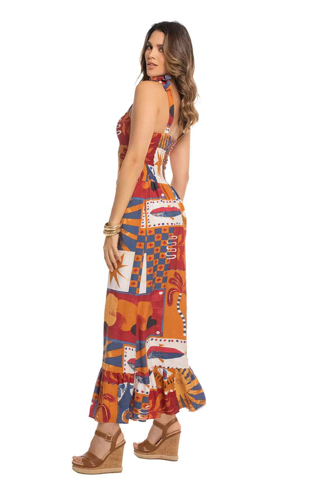Patchwork Maxi Dress back