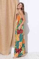 Olivia Green Tropical Print Maxi Dress side