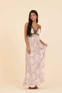 Leopard Crochet Maxi Dress front
